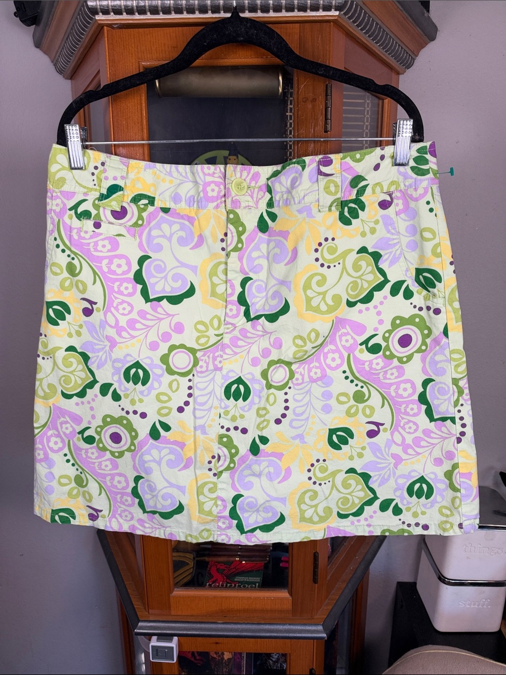 White Stag Pastel Floral Skort in Green, Purple & Yellow